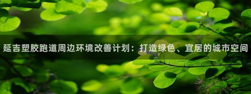 红足一生世：延吉塑胶跑道周边环境改善计划：打造绿色、宜居的城市空间